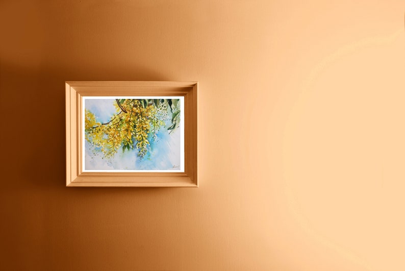 nature wall art apartment decor floral fine art Original watercolor hand painting Watercolor flowers Wisteria botanical print artwork