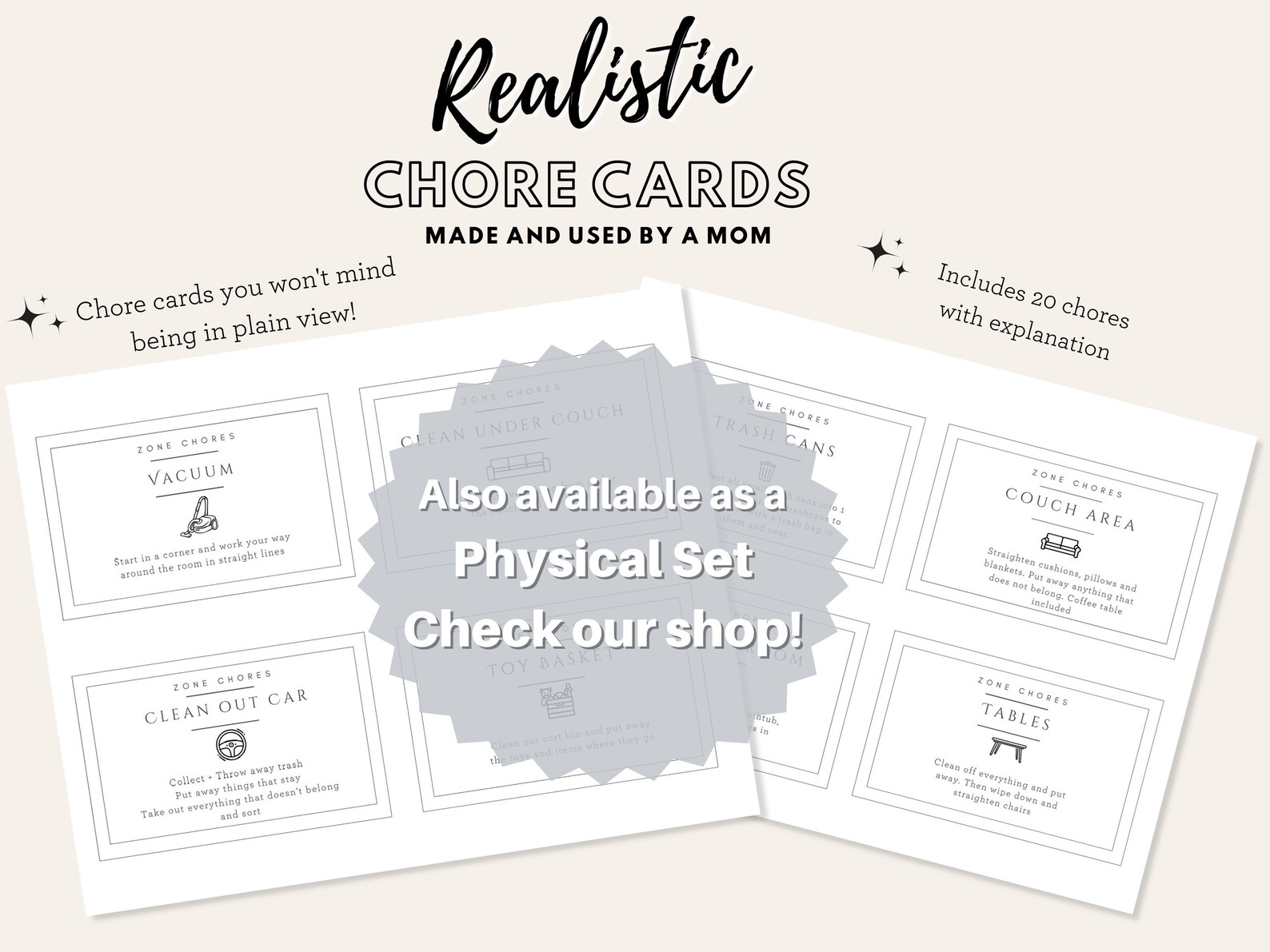 Realistic Daily Chore Routine Cards for Kids Visual Schedule - Etsy