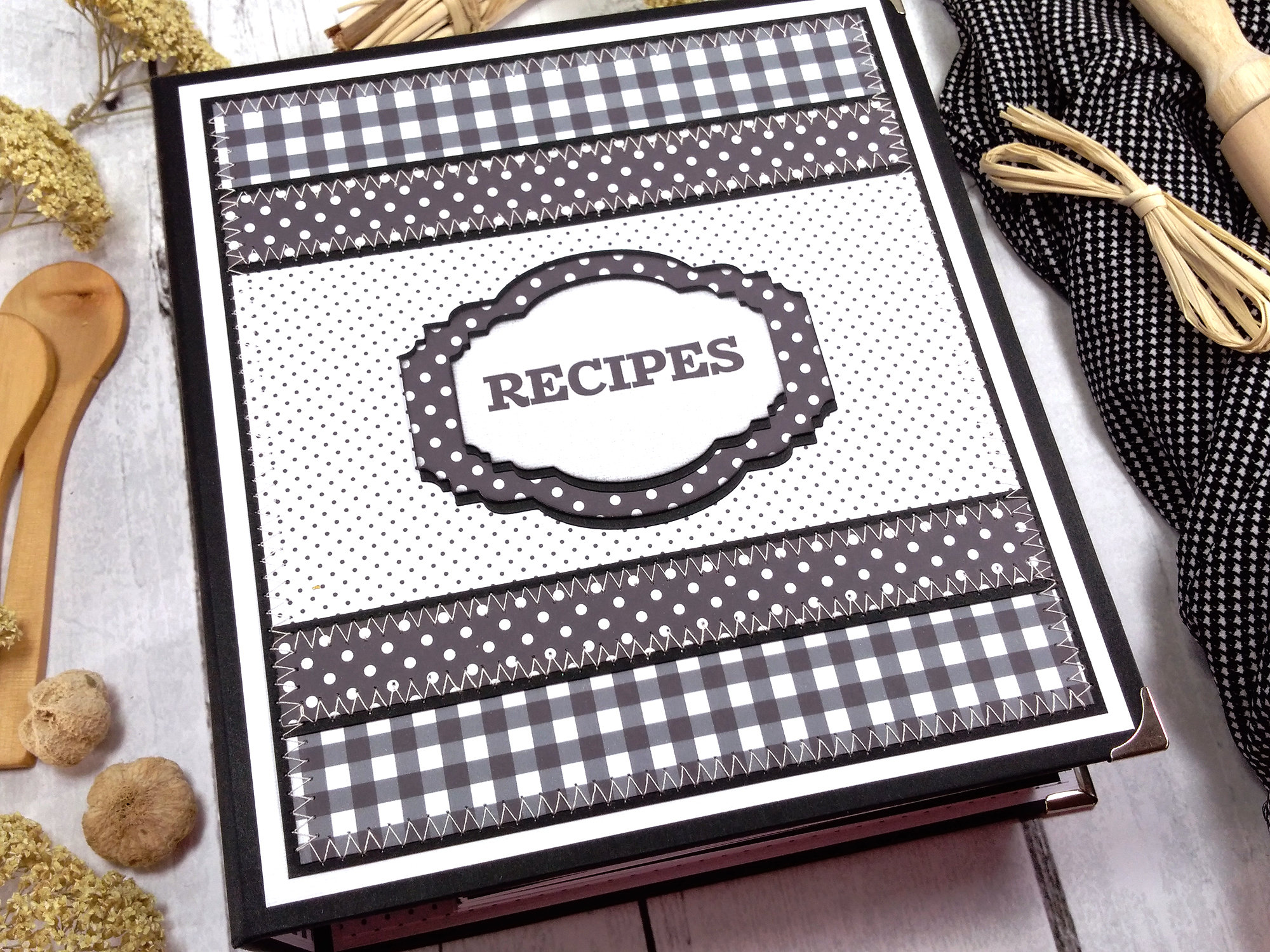 Black and White Recipe Binder Cookbook Binder Dividers | Etsy