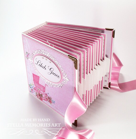 custom baby girl scrapbook premade baby first year album etsy first year album