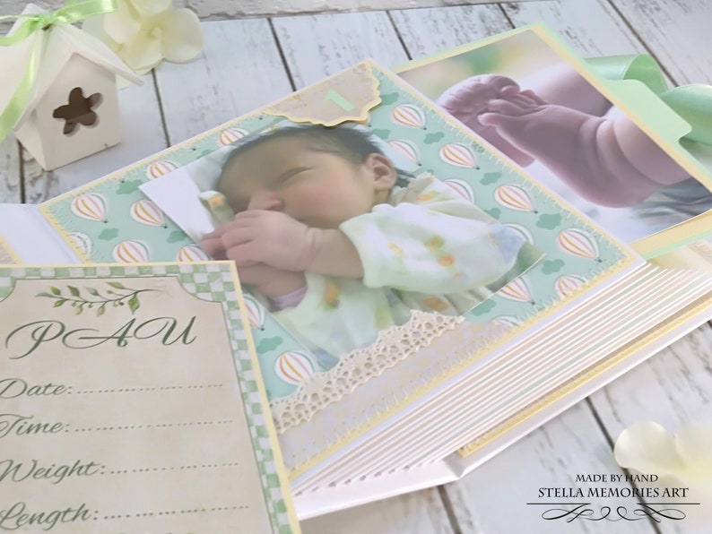 Gender Neutral First Year Baby Album Custom Mini Baby Album Etsy