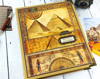 Egypte antique Grand album photo de voyage, journal de voyage pyramides égyptiennes, vacances en famille en Egypte, album photo de voyage en Afrique