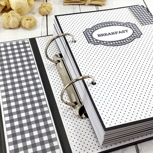 Personalized Family Recipe Book with Black and White Buffalo Plaid Tab Dividers,  Recipes for My Daughter Organizer, Bridal Recipe Binder
