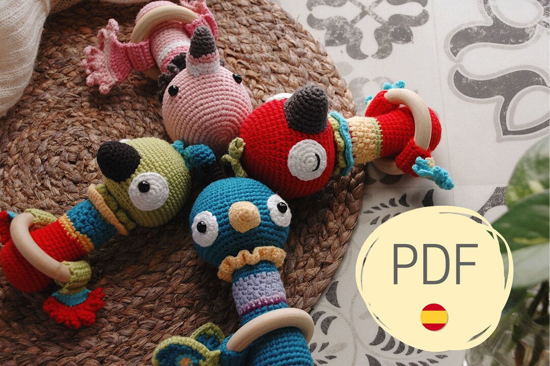 Spanish Rattle SET 3 Spanish PATTERNS, Parrot Rattle, Flamenco Rattle, Peacock Rattle ...