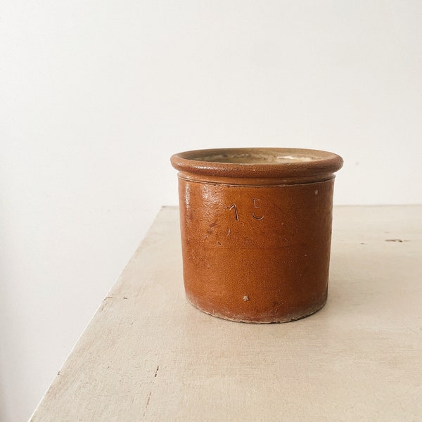 French Vintage Confit Pot, Utensil Crock.