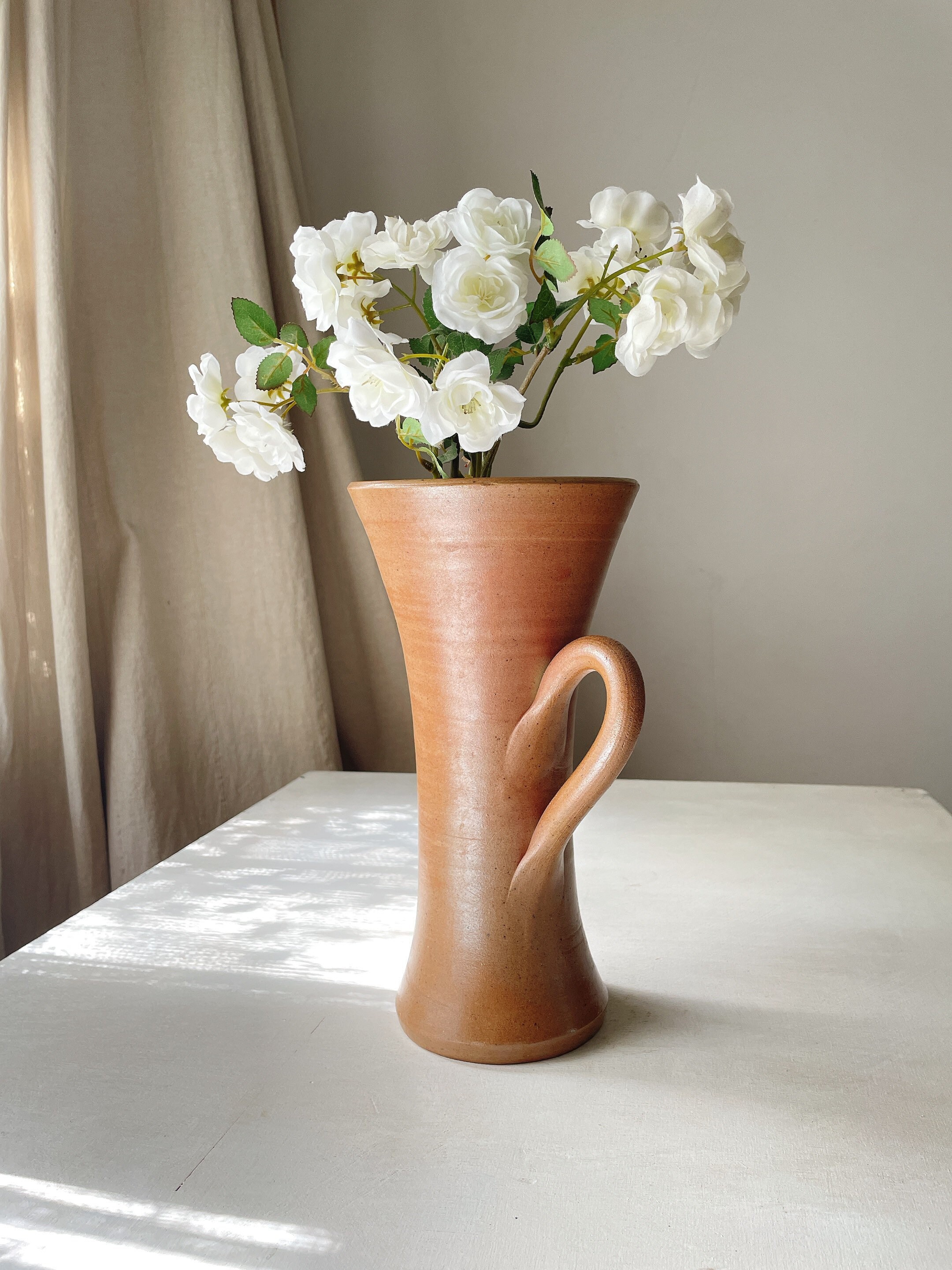 Français Grand Vase en Grès Vintage