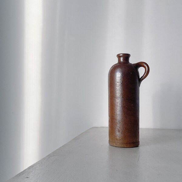 Vintage French glazed sandstone bottle