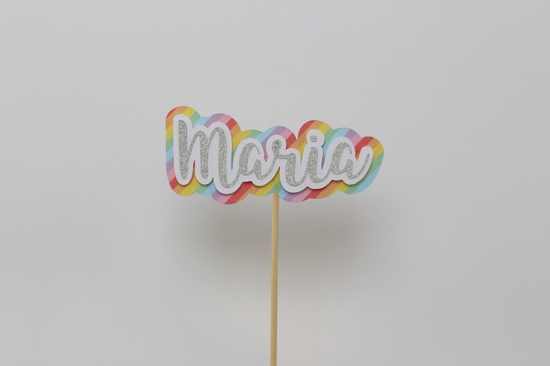 Rainbow cake topper personalised