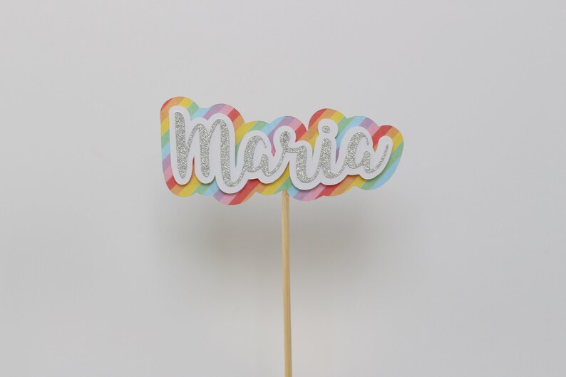Rainbow cake topper personalised