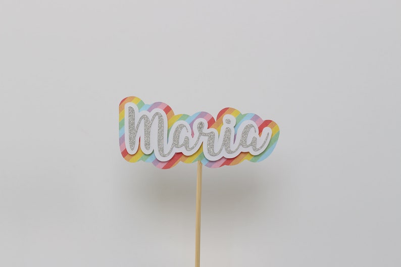 Rainbow cake topper personalised