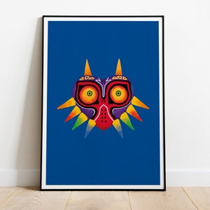 Majoras Mask Poster, Legend of Zelda Print, Nintendo A3 - 29 x 42 cm