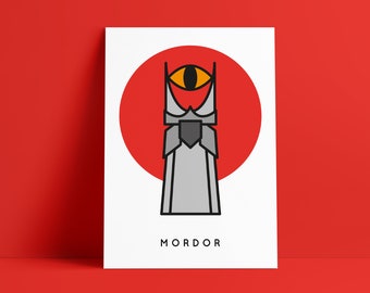 Mordor Poster, Lord of the Rings Print A4, LOTR