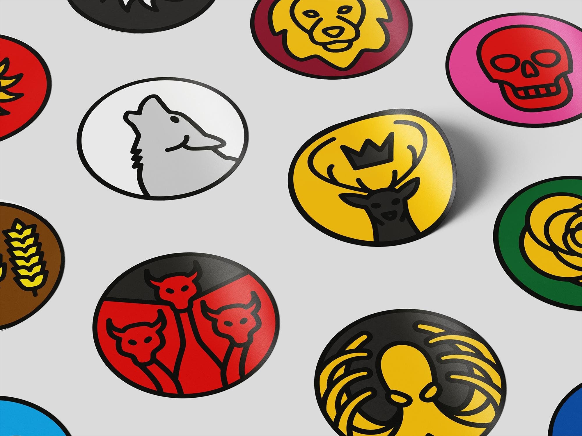 Game of Thrones House Sigils Stickers, Houses of Westeros, Game of Thrones Gift 50mm