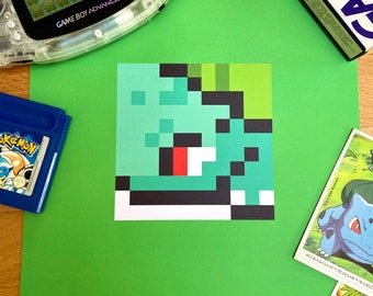 Bulbasaur Pokemon Pixel Art Poster