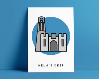 Helm's Deep Poster, Lord of the Rings Print A4, LOTR