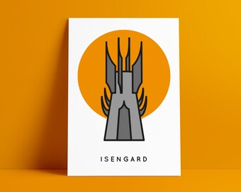 Isengard Poster, Lord of the Rings Print A4, LOTR