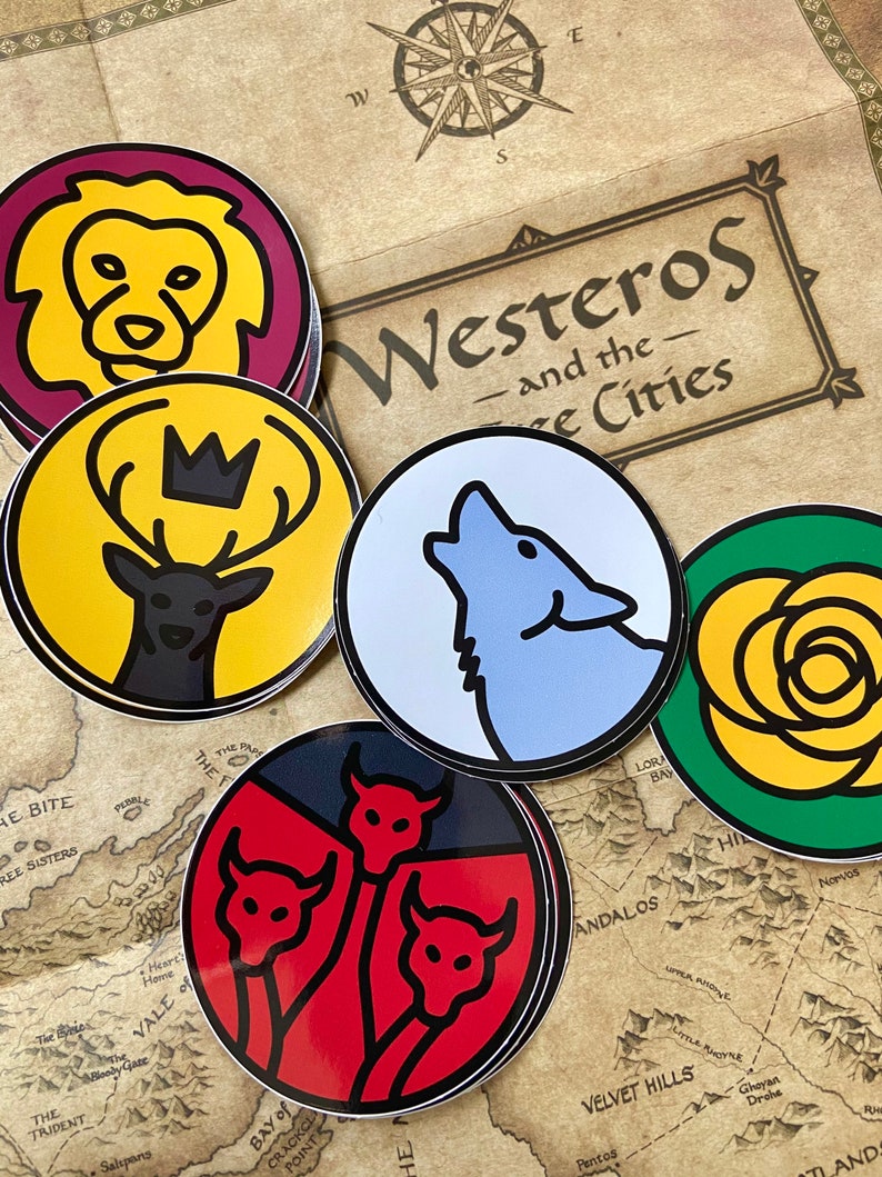 Game of Thrones House Sigils Stickers, Houses of Westeros, Game of Thrones Gift, Vinyl Stickers image 7