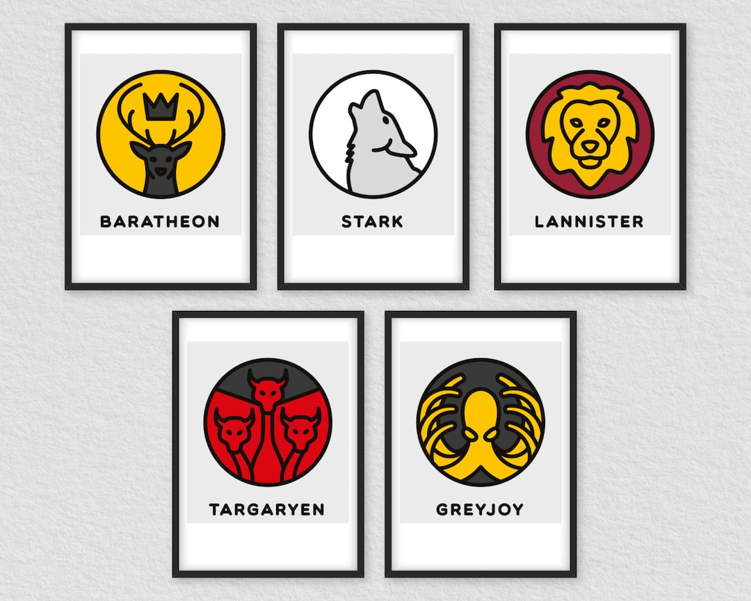 Game of Thrones Houses Poster, Game of Thrones Print, Houses of ...