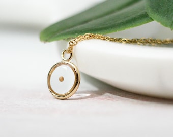 Gold Plated Mustard Seed Necklace: Stainless Steel Chain, Hope Gift