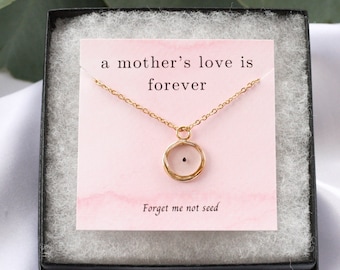 Sympathy gift, bereavement gift, miscarriage gift, miscarry, forget me not seed, forget me not necklace, gift for bereaved mom