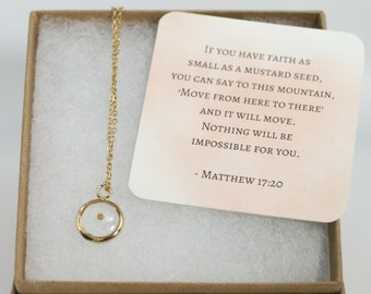 Mustard seed necklace, infertility gift, ivf gift, hope gift, mustard seed gift, grieving mom gift, Matthew 17, miscarriage  necklace