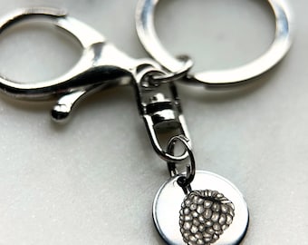 miscarriage keychain, 8 week miscarriage keychain, miscarriage gift, raspberry necklace, first trimester miscarriage