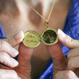 Sonogram engraving, ultrasound photo, baby locket, baby necklace, expectant mother, miscarriage gift, baby keepsake, ultrasound keepsake