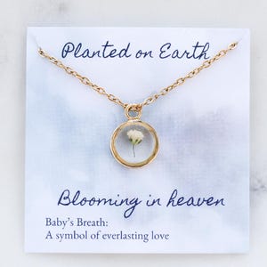 Baby’s breath miscarriage gift, multiple miscarriages, grieving mom gift, gold necklace, miscarriage necklace, stillborn necklace