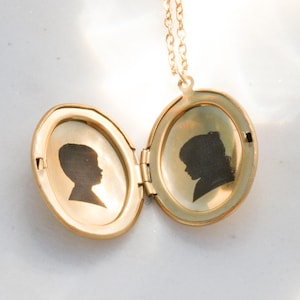 Custom Child Silhouette Locket: Engraved Stainless Steel Keepsake
