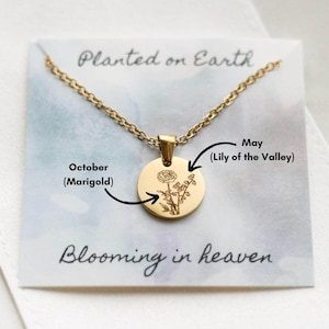 Birth Month Flower Necklace: Stainless Steel Baby Loss Gift