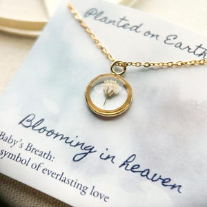 Baby’s breath miscarriage gift, multiple miscarriages, grieving mom gift, rose gold necklace, miscarriage necklace, stillborn necklace