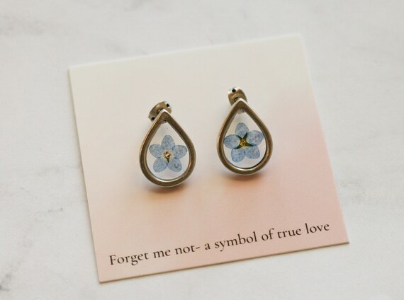 Forget me not earrings, forget me not gift, forget me not flower, miscarriage gift, miscarriage, pregnancy loss, pregnancy loss gift