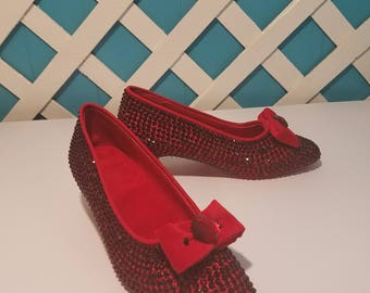 Return to Oz Inspired Swarovski Crystal Ruby Slippers