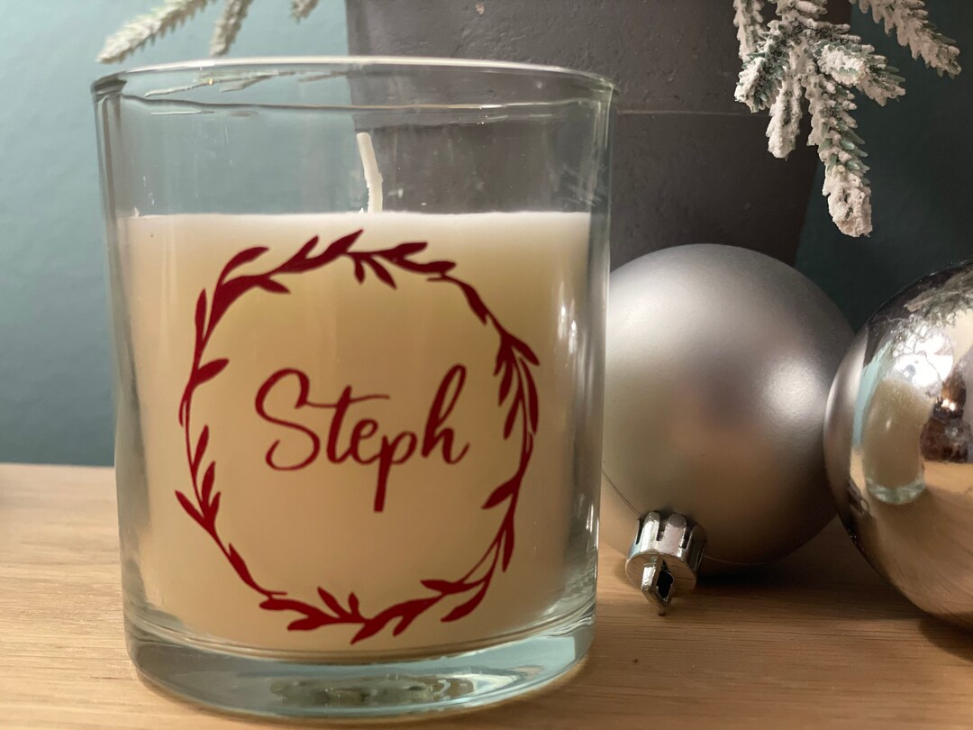 Personalised Christmas Candle. Christmas Candle Name Candle Etsy