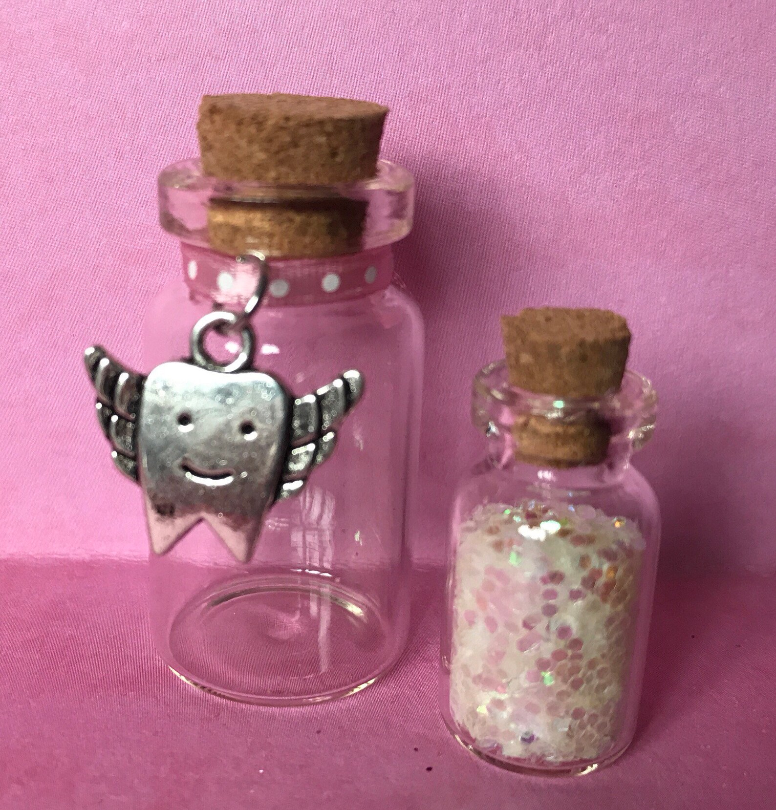 Tooth Fairy Tooth Jar Tooth Fairy Dust and Keepsake Charm Etsy