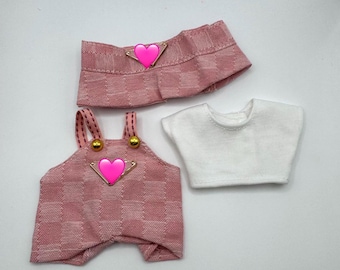 Designer checkered 3-Piece Doll Outfit for 17cm Doll