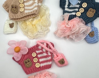Doll Tutu Outfit: Bow, Sweater, Purse 17cm Doll Clothes