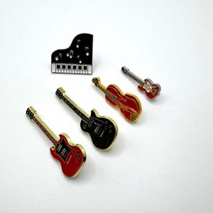 Musical Instruments Enamel Pin Guitar, Violin, Piano Pin