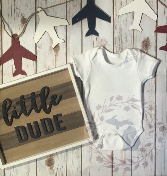 Baby Boy Mockup Little Dude Onesie Mockup White Washed