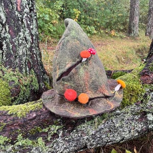 Forest wich hat with mushrooms Gnome hat with Wizard - Magic Hat  Fairy tale hat Mystery Hat  Fairy hat Pixie Elf Hat