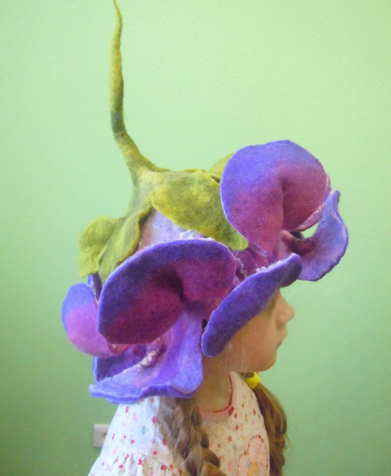 Beautiful Purple and Violet Flower Hat Fairy Hat Pixie Hat Etsy