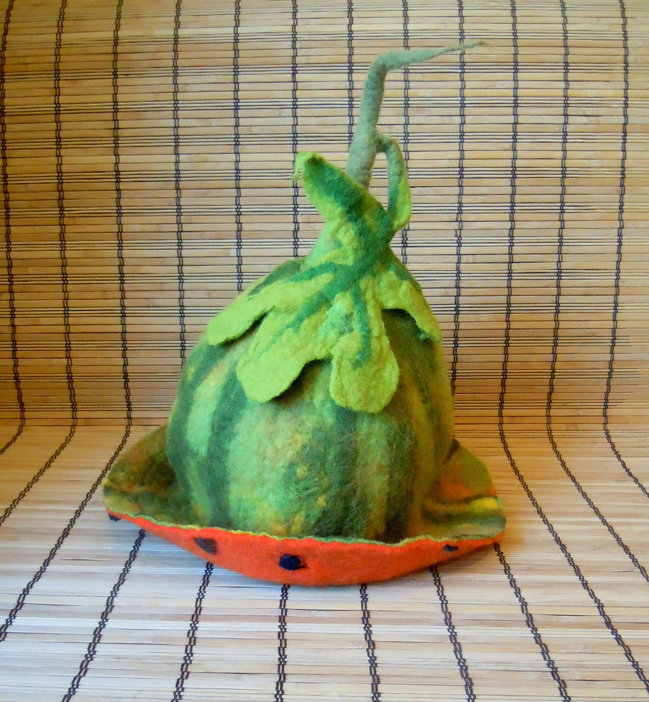 Watermelon hat Sauna hat Man hat Women hat Spa hat Fancy dress Festival costume Carnival hat  Felt hat
