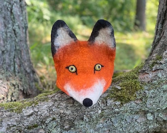 Red fox hat, Fox mask, Fox costume hat, Unisex adult fox,  Children hat, Woodland animals, Carnival mask, Festive mask, Sauna hat