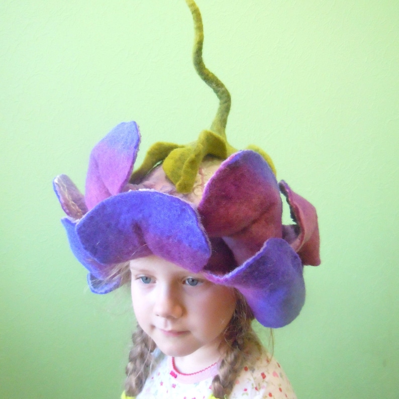 Beautiful purple and violet flower hat 