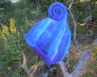 Blue Gnome hat Elf hat Christmas gnome hat Fairy hat Winter hat Wizard magic hat Magic mystery hat Pixie hat