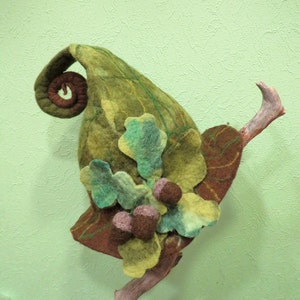 Magic hat with acorns Witch  hat wizard hat Witch costume  Magic mystery hat  Pixie elf gnome hat Hand made felt hat