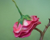 ROSE Pink flower hat Felt rose hat Fairy hat Pixie hat Fantasy costume hat Winter hat Fairy hat Wearable art Festival hat