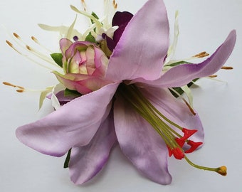 Autumn Rose Hair Flower Rockabilly Wedding Double Flower Etsy