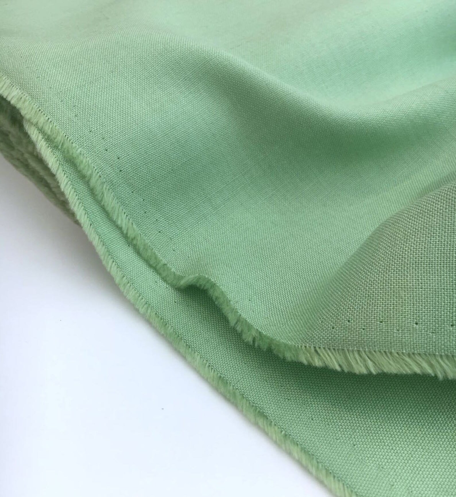 Linen Fabric Solid Mint Green Viscose Blend Soft Material Etsy