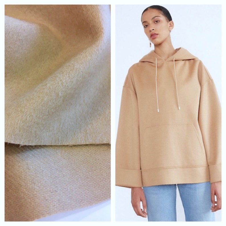 70/% Wool Melton Fabric Camel 150cm